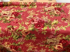 NEW! 4 yds x 54” Linen Designer Fabric - Ornithology/Berry