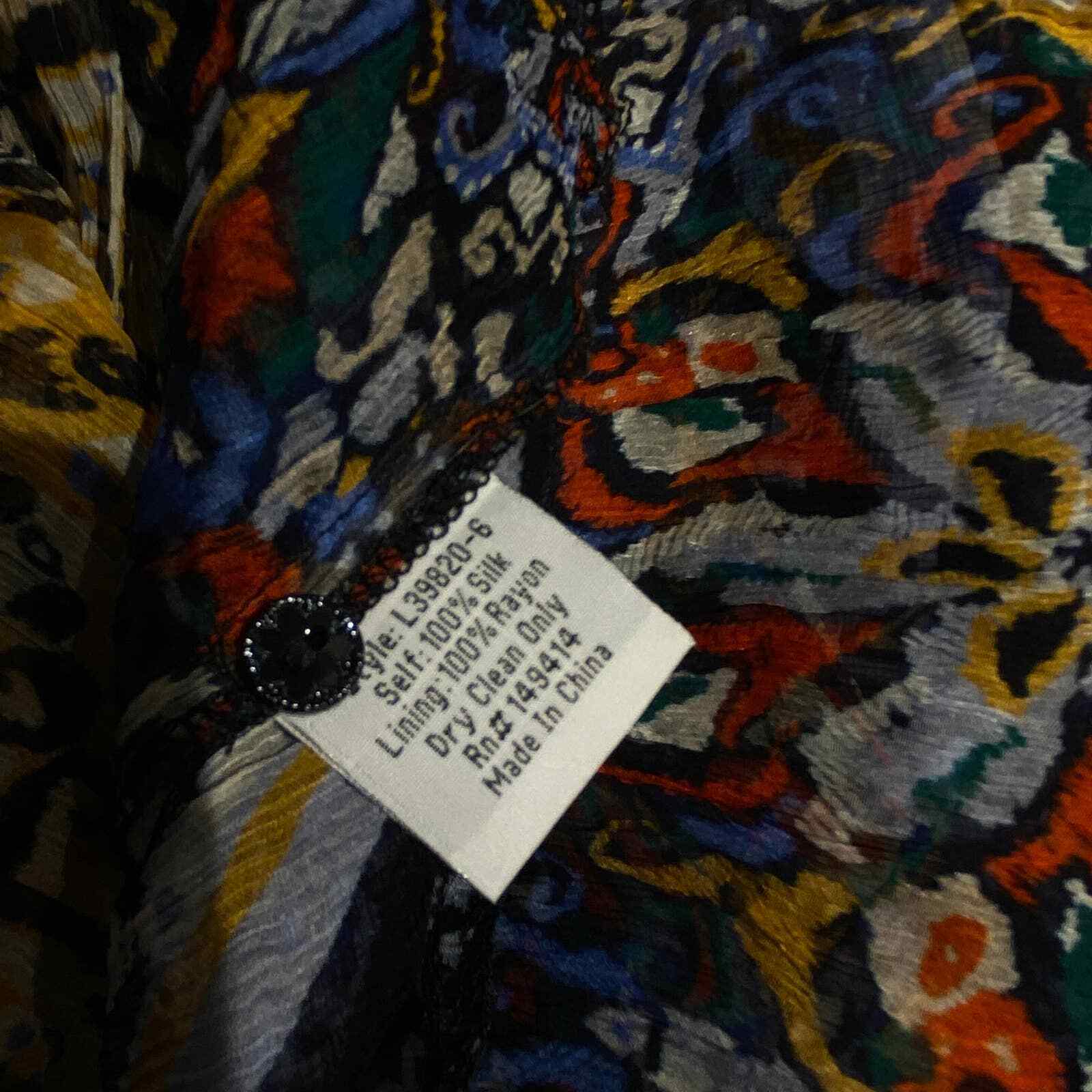 Johnny Was silk multicolor Mini Patchwork Bell Sl… - image 10