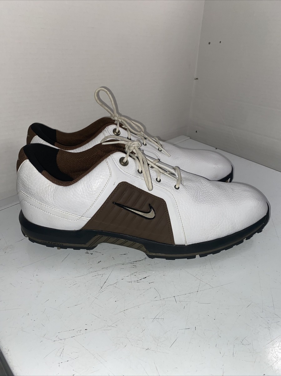 Nike ゴルフシューズ ホワイト/ブラウン Nike Zoom Trophy Golf Shoes White Brown Upper Gold Cleats 379228