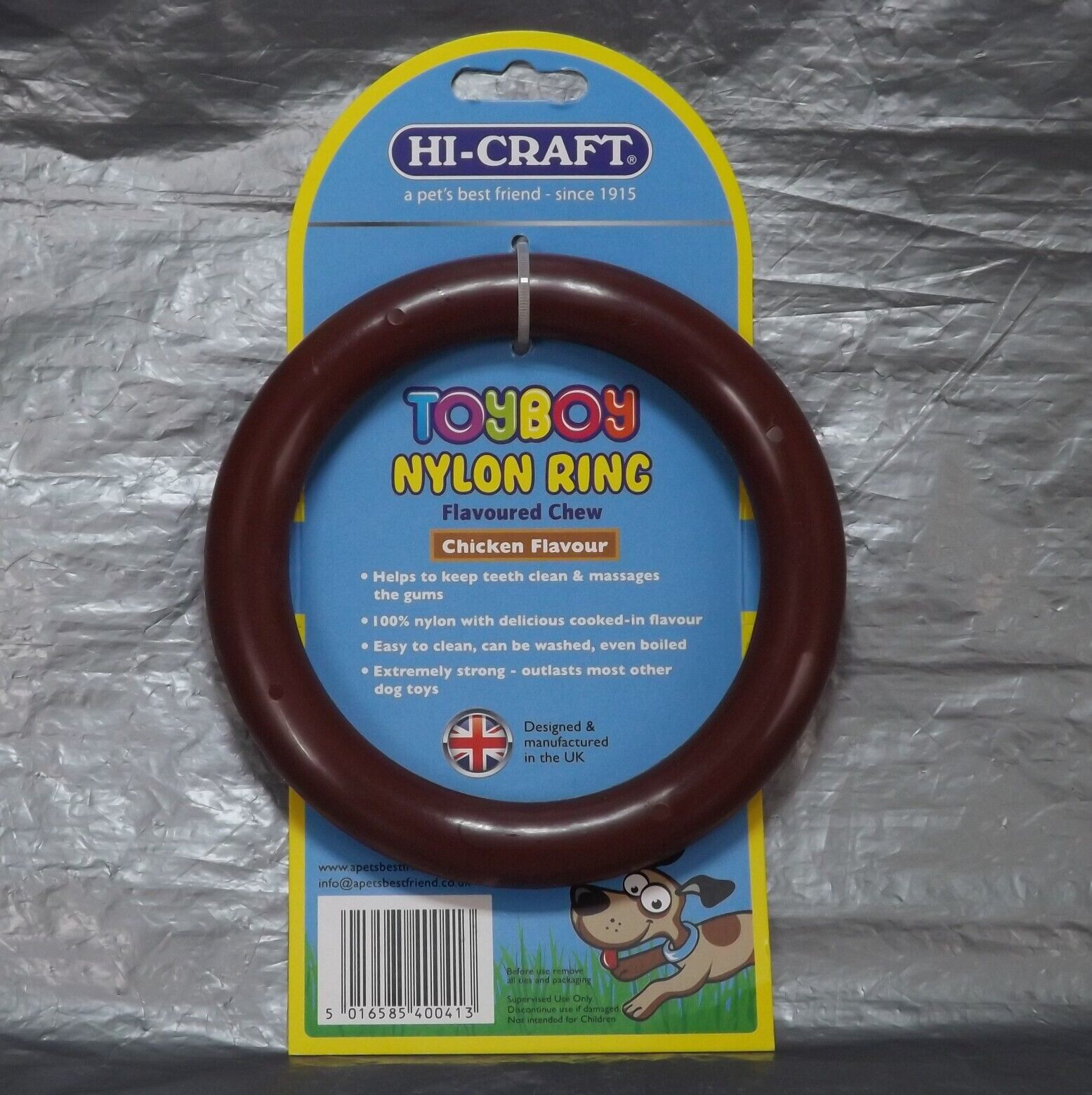 ToyBoy Nylon Dog Ring Chicken Flavoured Chew for Medium Sized Dogs Fun Strong