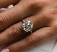 Anello Fascia Fidanzamento Donna Diamante Simulato Tondo 2 Ct Placcato