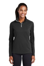 Sport-Tek Ladies Sport-Wick Textured 1/4-Zip Pullover. LST860
