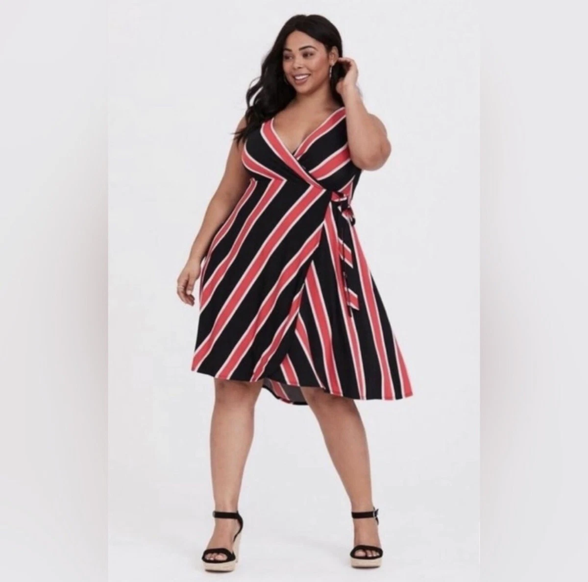 Torrid black wrap dress cheap