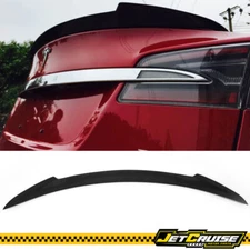 Fits 12-23 Tesla Model S JC Style Real Carbon Fiber Trunk Spoiler Wing