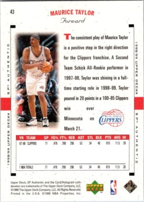 1998 SP Authentic - #43 Maurice Taylor | eBay
