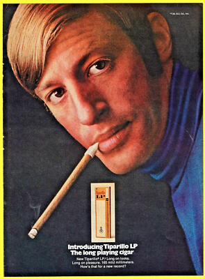 1969 TIPARILLO AD ~ INTRODUCING TIPARILLO LP - THE LONG PLAYING CIGAR