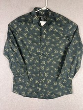Bar lll Men  s Green Floral Slim Fit Casual Stretch Long Sleeve Shirt Size XL
