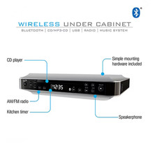 Wireless Bluetooth under Cabinet Music System with CD Player Timer Digital Clock