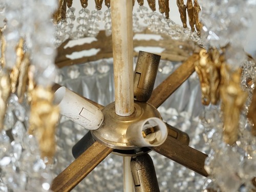 Bellissimo paio di lampadari a borsa stile impero francese - Foto 18 di 18