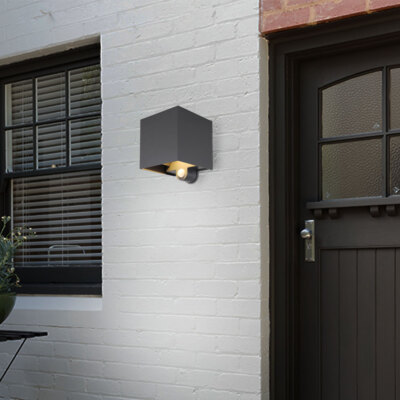 Außenleuchte Wandleuchte Wandlampe Gartenleuchte Alu schwarz BigLight