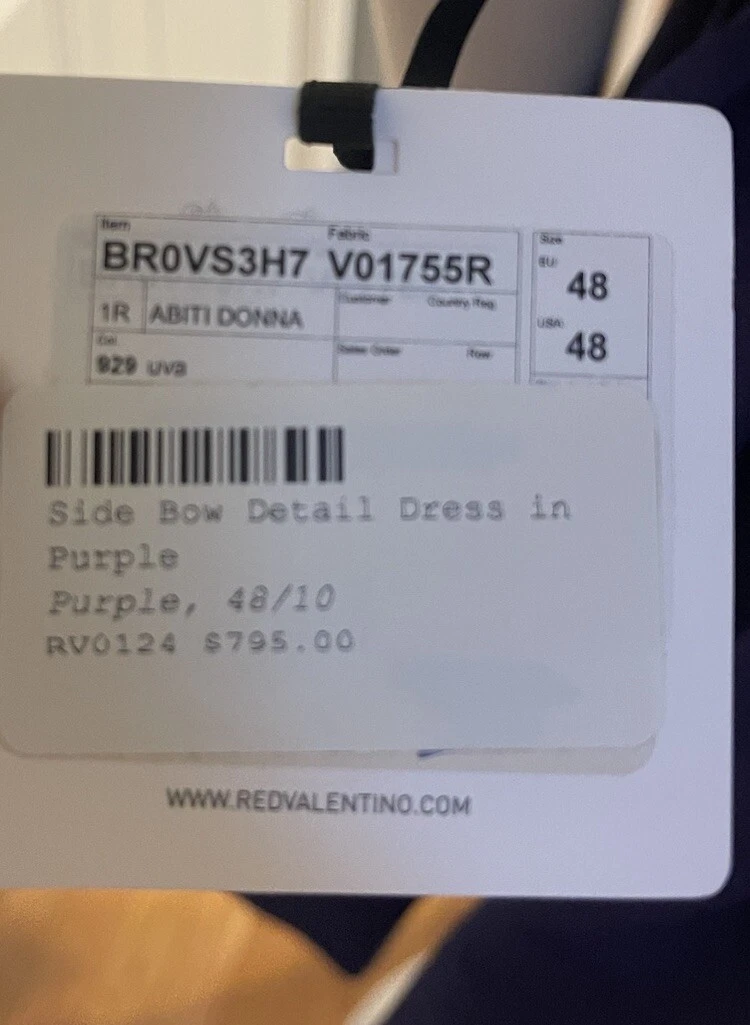 NUOVO ROSSO VALENTINO taglia 48 (EU) L XL viola taffettà splendido abito Italia $795