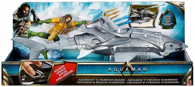 aquaman 15cm figure & warrior shark pack
