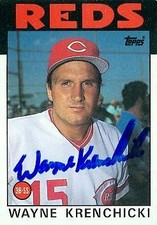 Wayne Krenchicki autographed Baseball Card (Cincinnati Reds) 1986 Topps #777