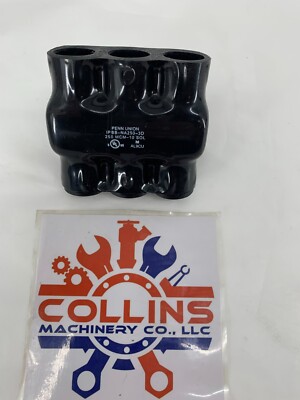 Penn Union IPBB-NA250-3D 250MCM-10 SOL Black Insulated Aluminum Power Bar