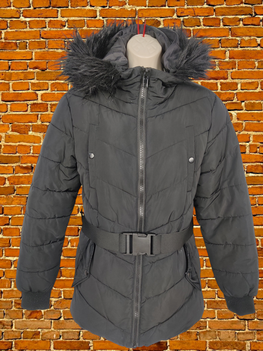 WOMENS MISS SELFRIDGE SIZE UK 10 BLACK PADDED PUFFER JACKET COAT