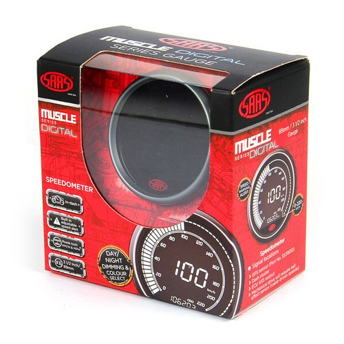 SAAS Muscle Digtal SG41263 Speedometer 220 KPH + GPS antanae 89mm 3-1/2" - Picture 2 of 6