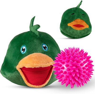 3-in-1 Dog Toy Duck for Aggressive Chewers Squeaky, Interactive
