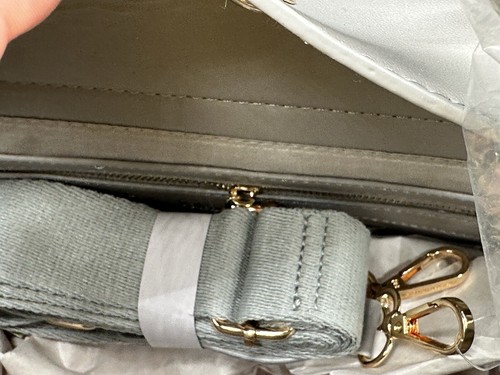 NEW Valentino Orlandi V-2012 Light Grey Quilted Handbag - Picture 9 of 11