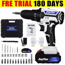 DayPlus 21V Portable Cordless Drill Impact Driver with 1500mAh Li-ion Battery