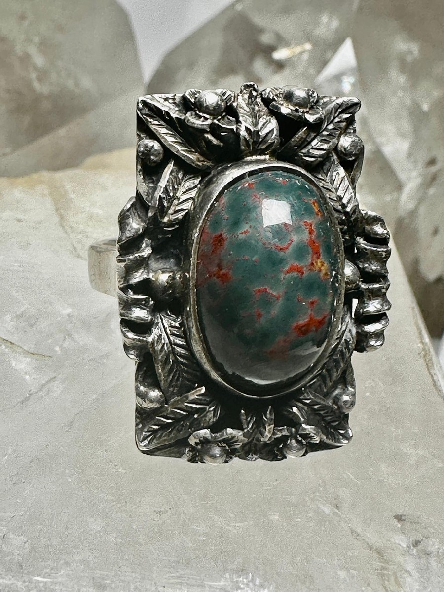 UK VINTAGE SILVER RING BLOODSTONE 12号 Bloodstone ring size 9.50 sterling silver biker women girls | eBay