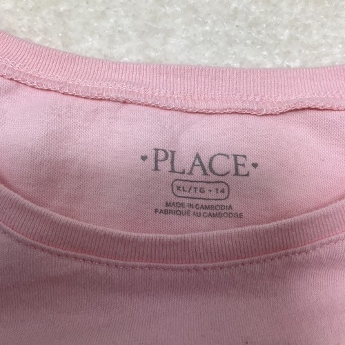 Childrens Place Girls Size XL (14) I Love Slime Smiley Long Sleeve Pink Shirt - Picture 6 of 10
