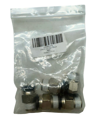 (Pk of 5) Ceker 1/2'' Push to Connect Air Fitting, 1/2'' NPT Thread 1/2'' Tube O.D.