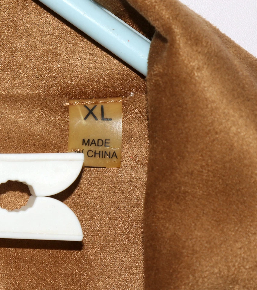 Chaqueta de moto de gamuza sintética XL para mujer forrada en marrón capa de otoño nueva con etiquetas Foto 2 de 4