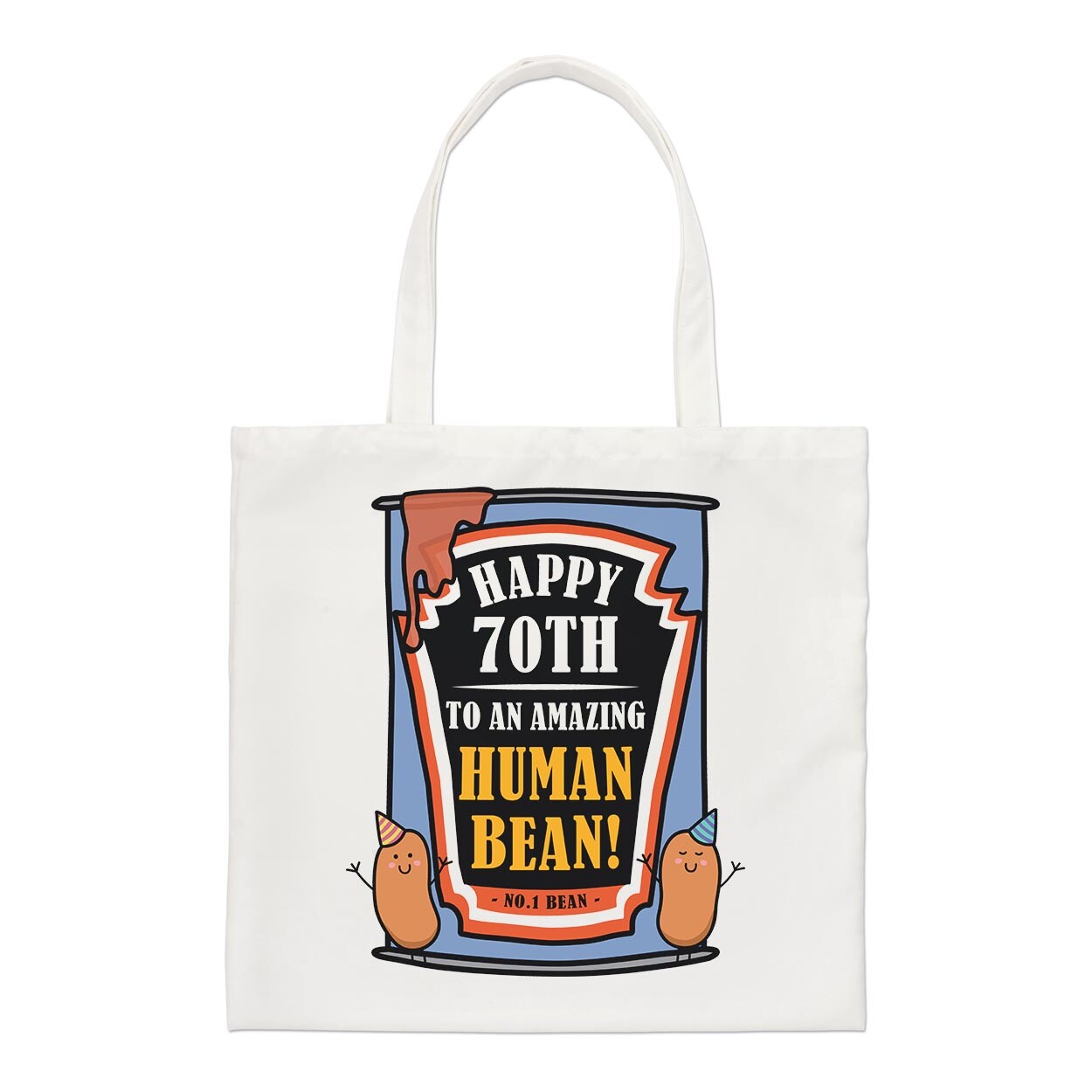 Happy 70th To An Amazing Human Bean Birthday Regular Tote Bag Funny Shopper