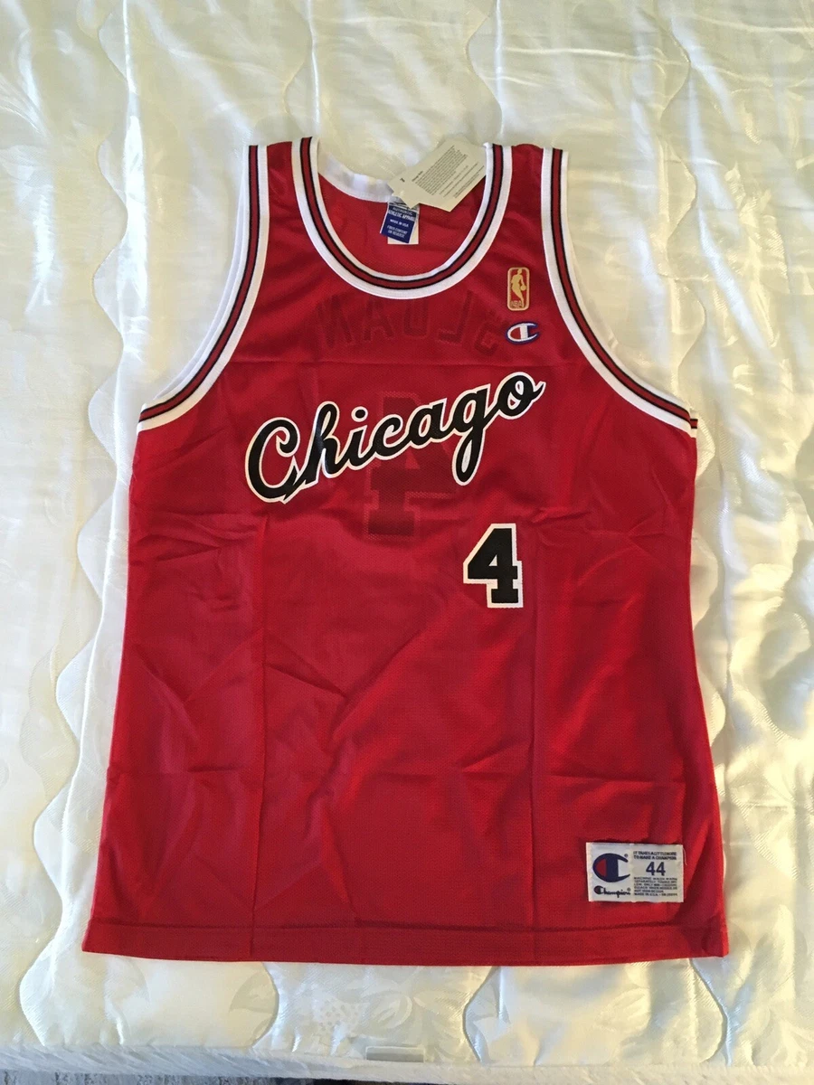 Jerry Sloan Chicago Bulls Red Champion Jersey 50th Anniversary Gold Logo 44