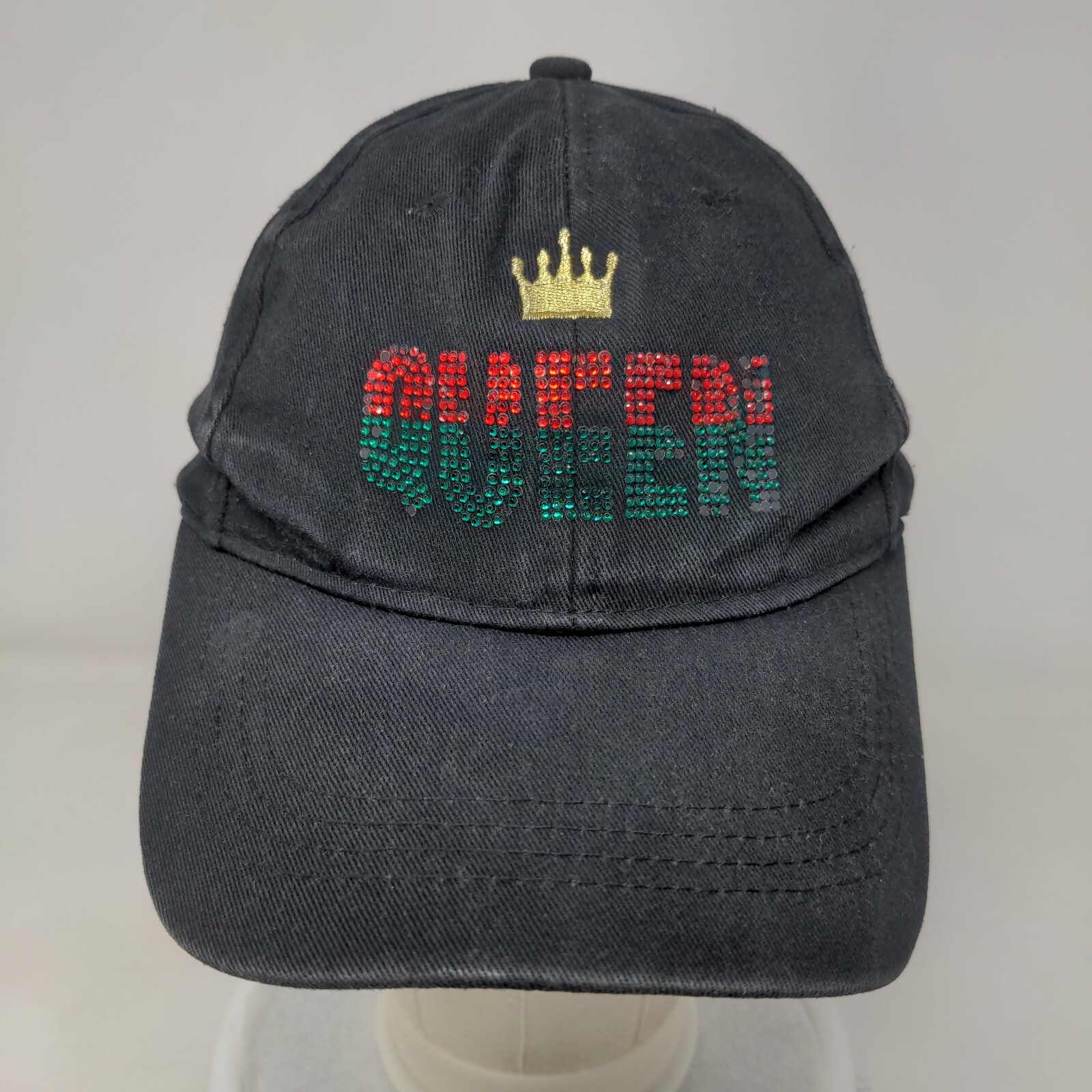Queen Strapback Hat Black OSFA Adjustable Bling R… - image 2