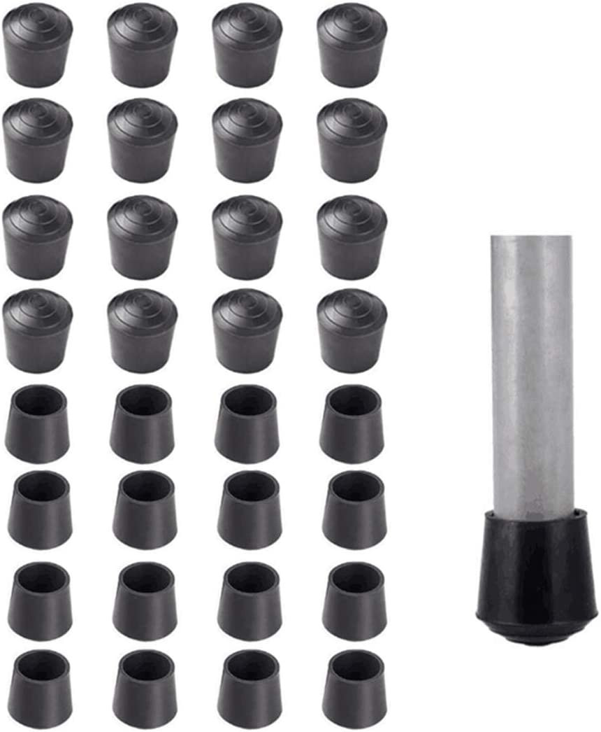 Kissmi 32 PCS Chair Leg Tips Caps 7/8 Inch anti Slip Rubber Table Leg Cap,Black