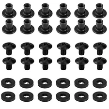 Black Chicago Screws, 12 Sets - 1/4" for DIY Kydex & Leather Gun Holsters/Clips