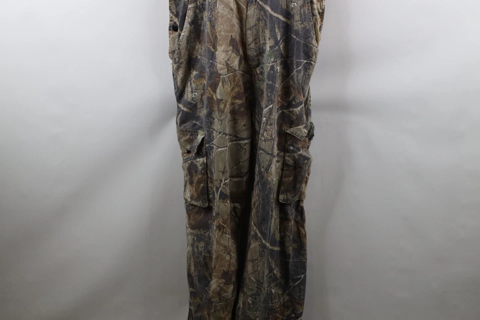 Vintage Streetwear Mens Medium Faded Realtree Camouflage Cargo Overalls Bibs - Image 4 of 4