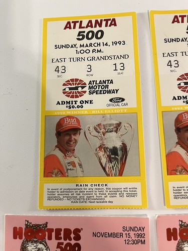 1992 Hooters 500 Richard Petty Last Race & 1993 Atlanta 500 Ticket Stubs Lot - Picture 4 of 13