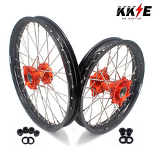Kke 1916 Kids Big Spoked Wheels Rims For Ktm Sx85 Gas Gas Mc85 2021-2024 Orange