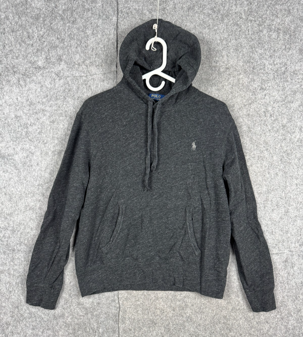 Polo Ralph Lauren felpa con cappuccio donna grigio medio pullover pony ricamato