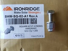 10 IronRidge BHW-SQ-02-A Rev A Square Bolt Bonding Hardware Iron Ridge Lot 10