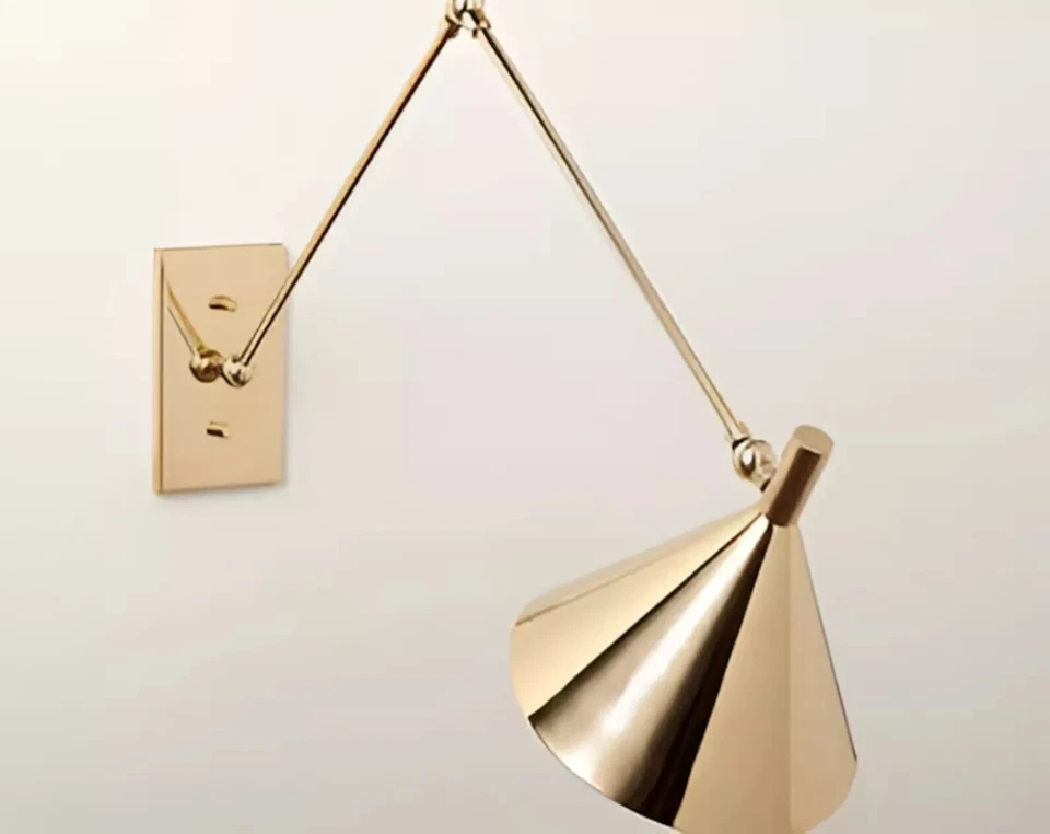 1 light Mid-Century Modern Polished Chrome Swing Arm Wall Sconces Handmade - Image 2 of 4