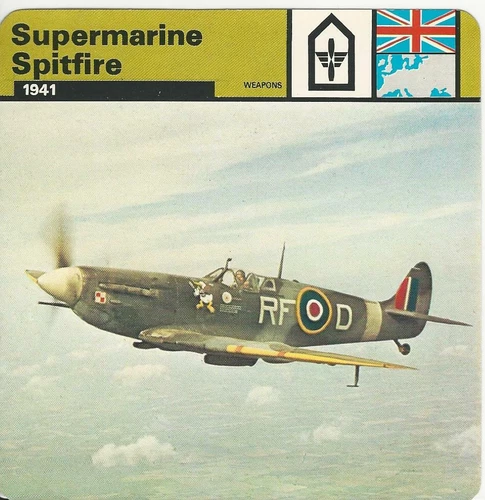 1977 Edito-Service, World War II, #01.21 Supermarine Spitfire Airplane