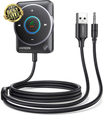 Bluetooth 5.4 Aux Car Adapter Noise Cancellation Nylon Cable Hands-Free Receiver