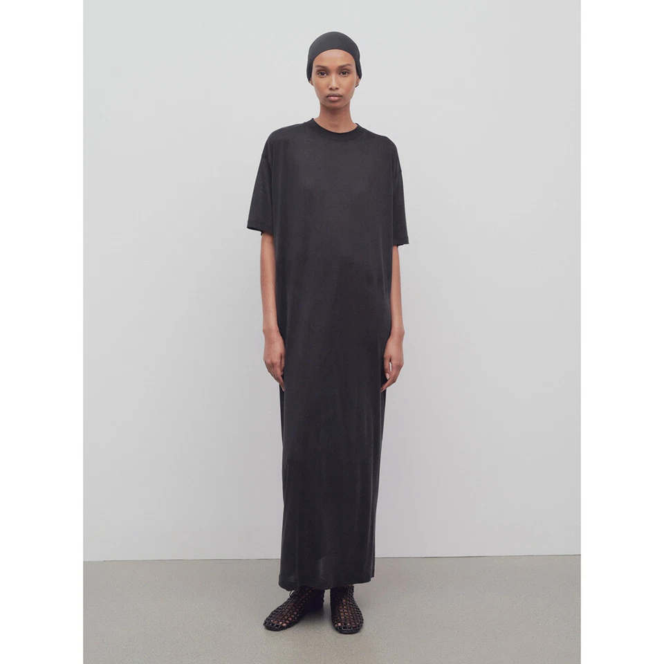 THE ROW Womens Summer New Lazy Loose Round Neck Short-sleeved Dress - Image 3 of 4