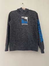 ABERCROMBIE Boys Dark Gray/Blue Moose Logo Hoodie Sweatshirt  Sz. 13/14