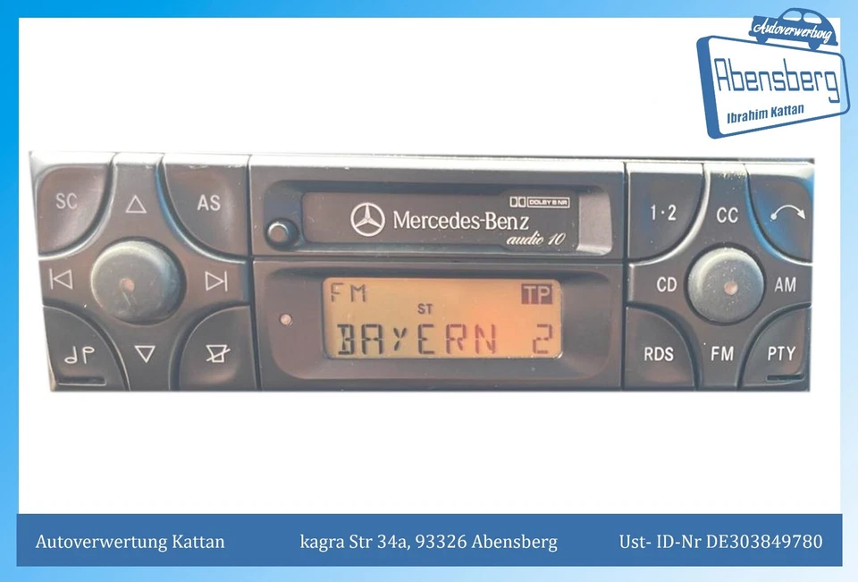 Becker Autoradio A2088200386 BE3200 MERCEDES mit Code 63114 12V #1368 - Bild 2 von 4