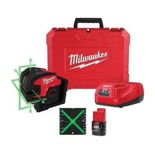 Milwaukee 3624-21 M12 Green Laser Kit - Cross Line & 4-Points - NEW