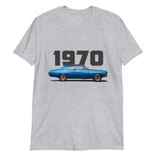 1970 Blue Muscle Car Classic Cars Short-Sleeve Unisex Sport Grey T- Shirt S-4XL
