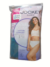 Jockey Elance 100 cotton " Cotton Comfort" pkg of 3 French Cut briefs Size 10