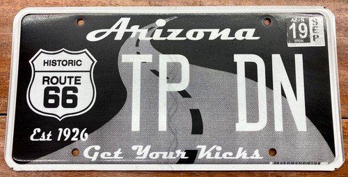COOL 2019 ARIZONA ROUTE 66 VANITY PERSONALIZED LICENSE PLATE  TP DN "TOP DOWN"