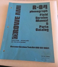 Rowe Ami R-84 Phonograph Field Service Manual & Parts Catalog Arcade 