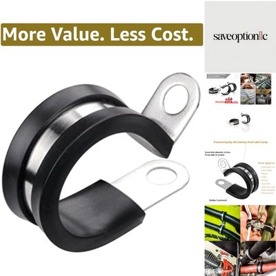 20 Pack 3/4 Inch Stainless Steel Cable Clamp, Rubber Cushioned Insulated Clam...