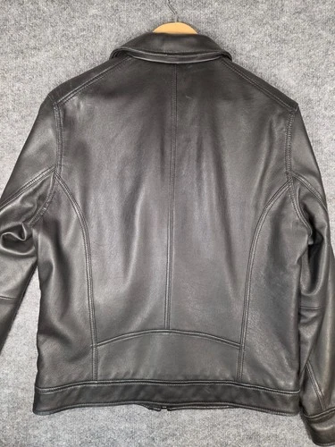 JF J. Ferrar Genuine Lambskin Black Leather Jacket Small image 9